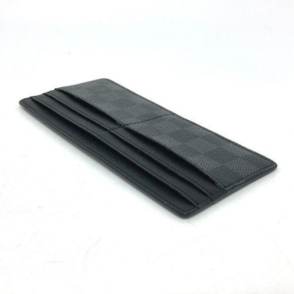 Authentic LOUIS VUITTON DamierGraphite Fashion Accessories Card Case Black - Picture 4 of 10